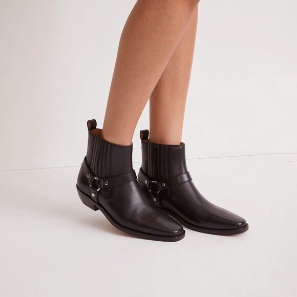 Madewell Santiago Western Ankle Boot Leather Black Size 7 NEW IN BOX - Picture 9 of 9